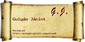 Gulyás Jácint névjegykártya